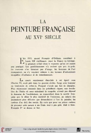 La peinture Française au XVIe siècle