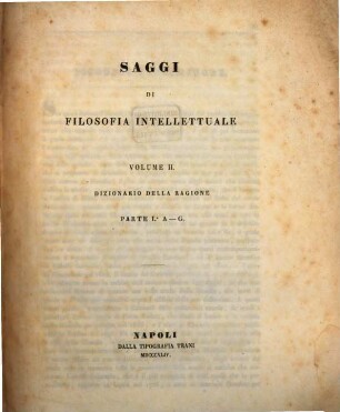 Saggi di filosofia intellettuale /: Winspeare :/, 2,1
