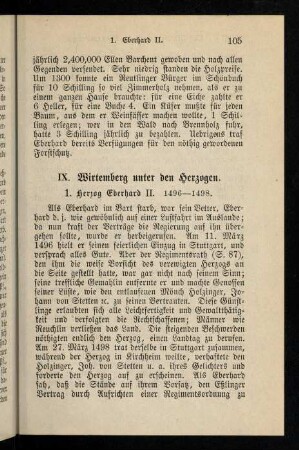 1. Herzog Eberhard II. (1496-1498)