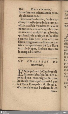 Du Chasteau De Monteclair