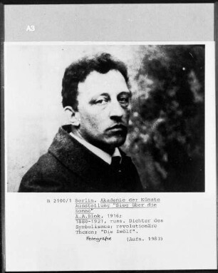 Aufnahme von A. A. Blok (1880-1921), russischer Dichter des Symbolismus mit revolutionären Themen, Autor von "Die Zwölf"