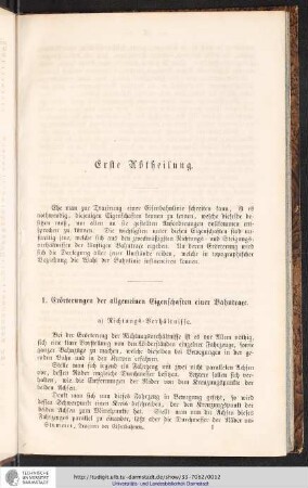 1. Erörterung der allgemeinen Eigenschaften einer Bahntraçe