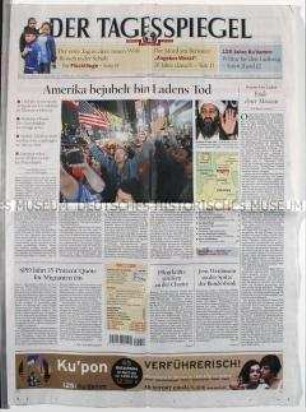 Tageszeitung "Der Tagesspiegel" zur Tötung von Osama Bin Laden durch ein US-amerikanisches Exekutionskommando