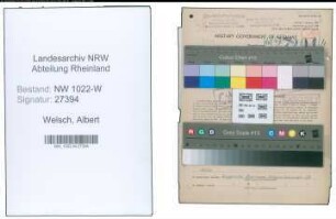 Entnazifizierung Albert Welsch , geb. 06.07.1910 (Einkaeufer)