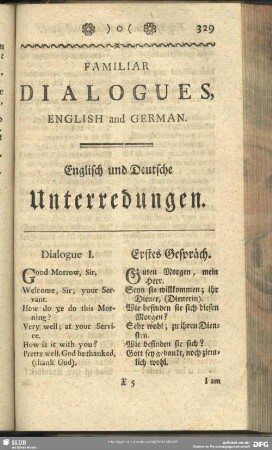 Familiar Dialogues, English and German - Englisch und Deutsche Unterredungen