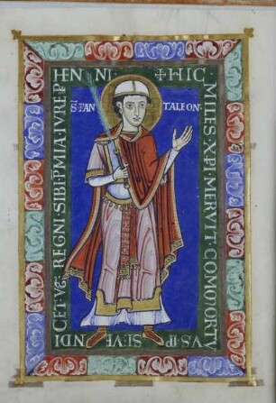 Evangeliar aus St. Pantaleon — Bildseite mit dem Heiligen Pantaleon, Folio 10 verso