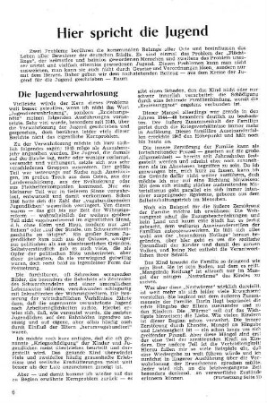 Hier spricht die Jugend