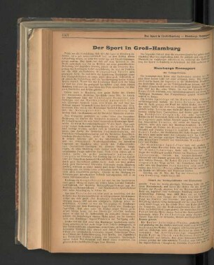 Der Sport in Groß-Hamburg