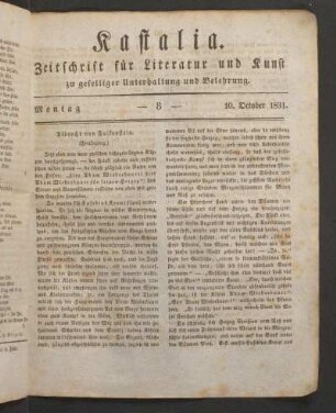 Ausgabe vom 6. October 1831.