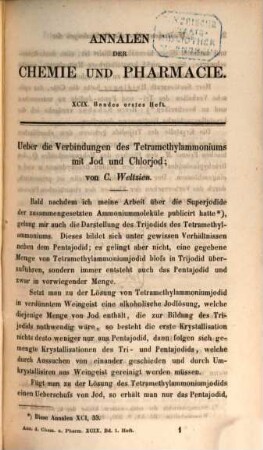 Annalen der Chemie und Pharmacie : vereinigte Zeitschrift des Neuen Journals der Pharmacie für Ärzte, Apotheker und Chemiker u. des Magazins für Pharmacie und Experimentalkritik. 99 = N.R., Bd. 23. 1856