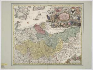 Karte von dem Herzogtum Pommern, 1:1 000 000, Kupferstich, vor 1754