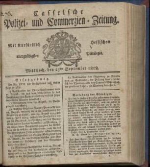 Nr. 76, Mittwoch, den 23sten September 1818