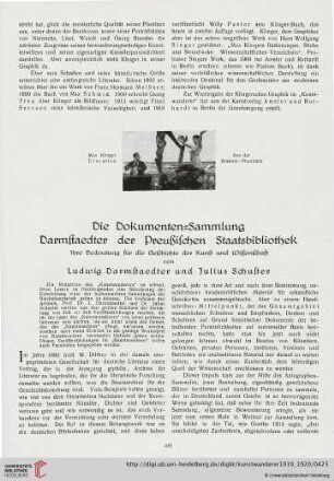 1: Die Dokumenten-Sammlung Darmstaedter der Preußischen Staatsbibliothek : Ihre Bedeutung für die Geschichte der Kunst und Wissenschaft
