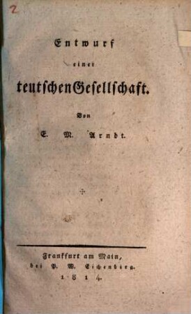 Entwurf einer teutschen Gesellschaft