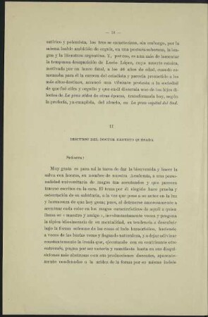 II - Discurso del Doctor Ernesto Quesada