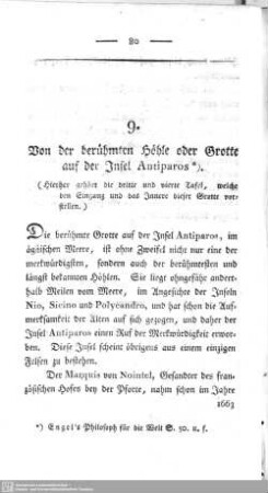 9. Von der berühmten Höhle oder Grotte auf der Insel Antiparos
