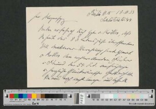 Postkarte an Werner von Melle