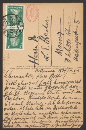 Brief an B. Schott's Söhne : 11.08.1927