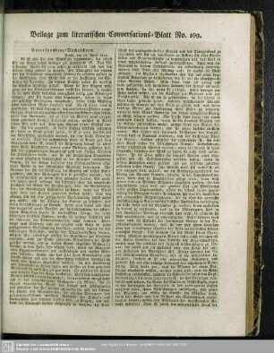 Beilage zum literarischen Conversations-Blatt No. 109