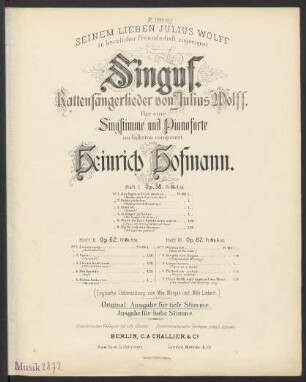 Heft 2, No. 5: Nichts Anderes : Op. 62, No. 5