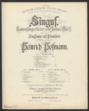Heft 2, No. 5: Nichts Anderes : Op. 62, No. 5