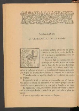 Capítulo LXXXIV - La generosidad de un padre