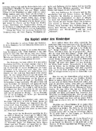 Ein Kapitel wider den Kinderchor