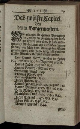 Das zwölfte Capitel. Von denen Burgermeistern.
