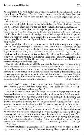 Frühauf, Anne :: Fabrikarchitektur in Hamburg, Entwicklung und Bestand bis 1914, (Arbeitshefte zur Denkmalpflege in Hamburg, 10) : Hamburg, Christians, 1991