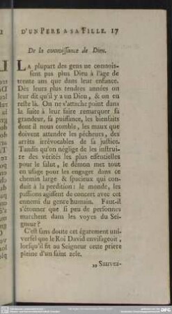 De la connoissance de Dieu