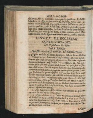 Caput V. De Ecclesia.