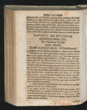 Caput V. De Ecclesia.