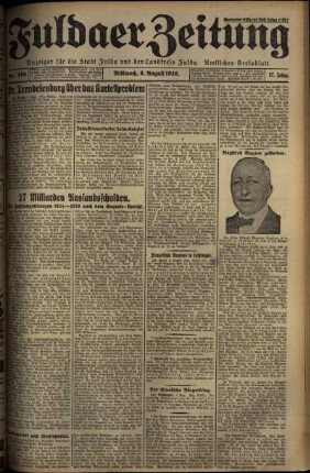 Erste Ausgabe vom Mittwoch, den 06. August 1930.