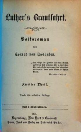 Luther's Brautfahrt : Volksroman, 2