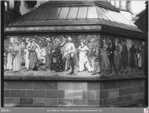 Wandbild "Hochzeitszug" (rechte Häflte) am Haus Holzgraben 32