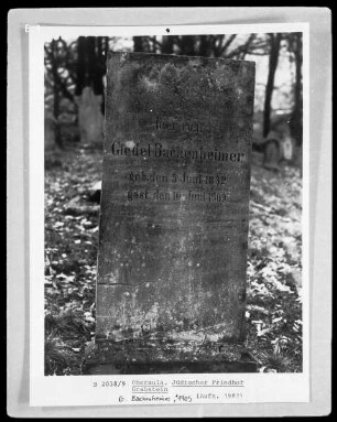 Grabstein des Bachenheimer, ?, gestorben 1909