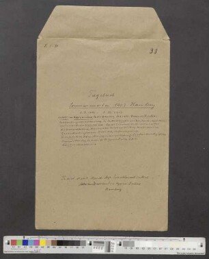 Band 33: Sommersemester 1903 in Hamburg (Dr. med. u. phil. Approb. Arzt und Privatdozent, Assistent am Institut Kiel, Abteilungsvorstand im Hygien. Institut)