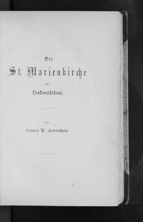 Die St. Marienkirche zu Hadersleben