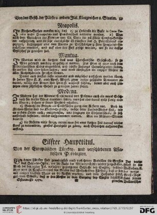 Eilfter Haupttitul. Von den Europäischen Türcken, und verschiedenen Asiatischen Provinzien