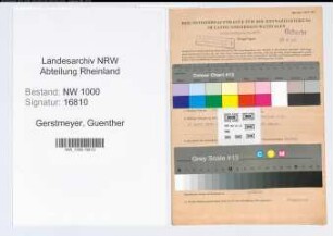 Entnazifizierung Guenther Gerstmeyer, geb. 14.08.1910 (Referent)