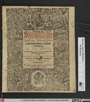 New und Alt SchreibCalender Auff das SchaldtJahr/ nach der heilsamen Geburt Jesu Christi M.DC.XXVIII.