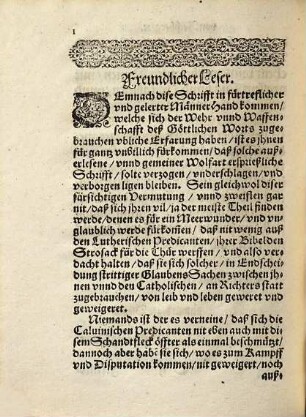 Kurtze Relation von dem Colloquio, so diß Jars M.DC.XIII. zwischen dem Durchleuchtigsten Hertzogen zu Vademont, vnnd Durchleuchtigen Marggraffen von Baden zu Durlach, von etlich strittigen Glaubens-Artickeln angestelt worden