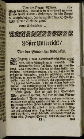 86ster Unterricht / Von den Sünden der Gedancken. - 90ster Unterricht / Vom zehnten Gebott Gottes.