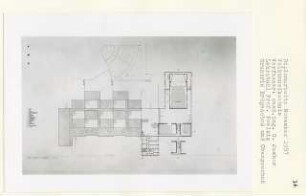 Volksmusikschule, Berlin-Gesundbrunnen (Diplomarbeit bei Peter Poelzig): Grundriss Erdgeschoss und Obergeschoss 1:200