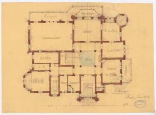 Villa Commerzienrat Becker, Stralsund: Grundriss Skizze EG 1:100