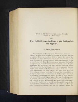 Abteilung für Hautkrankheiten und Syphilis.