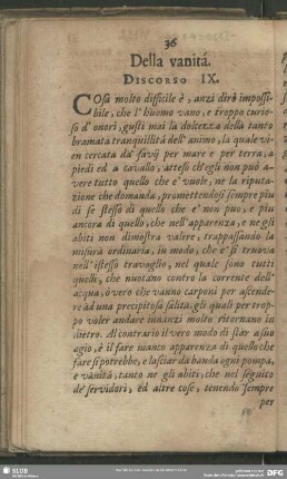 Della vanitá. Discorso IX.