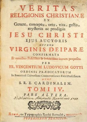 Veritas Religionis Christianae Et Librorum Quibus Innititur Contra Atheos, Polytheos, Idololatras, Mahometanos, & Judaeos, 4,2