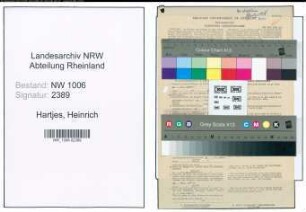 Entnazifizierung Heinrich Hartjes , geb. 08.06.1895 (Landwirt)