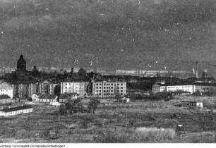 Dresden, Südvorstadt. Regensburger Straße, Münchner Straße, Wohnungsbau, Januar 1954